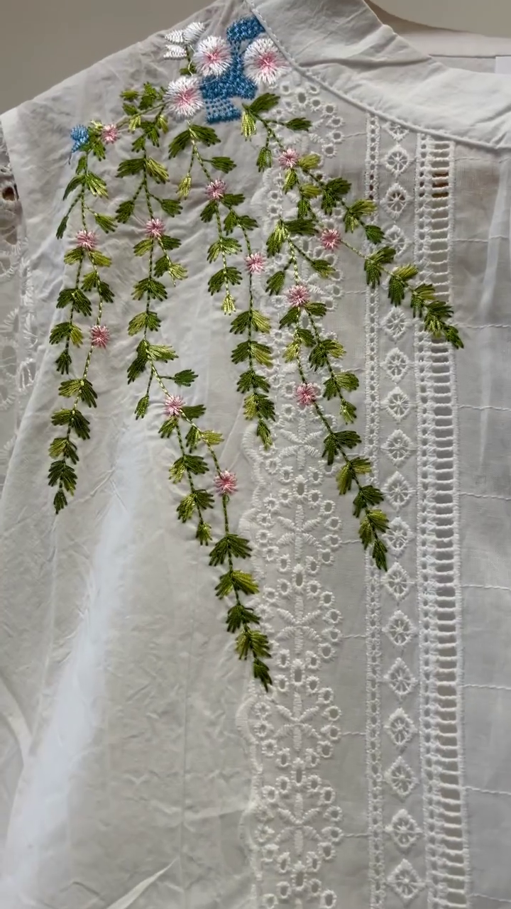 Elegant White Top & Olive Pants Combo – Minimal Chic Look