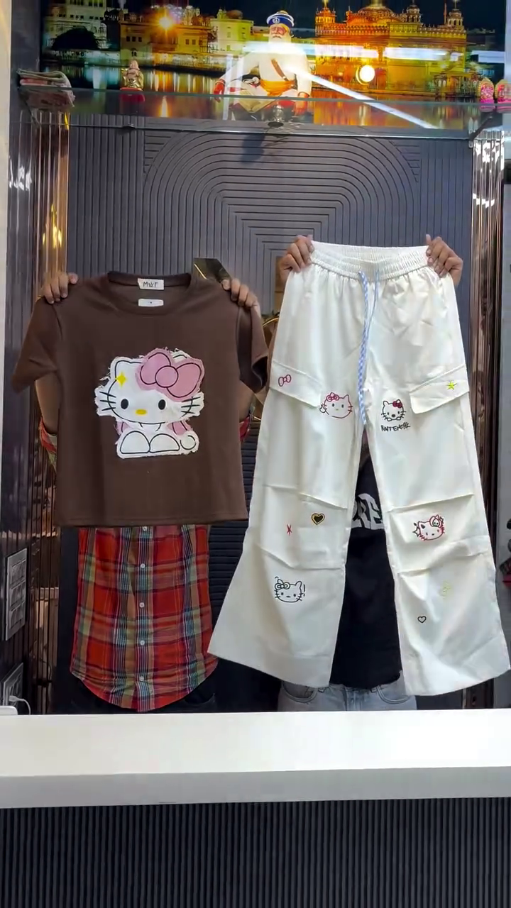 Cute Cartoon Co-ord Set – Trendy & Fun Look 💜