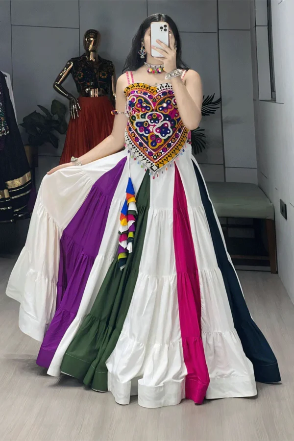 Multicolor Striped Lehenga