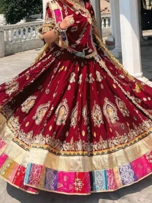 Royal Maroon Patchwork Lehenga