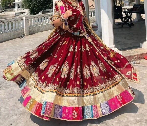 Royal Maroon Patchwork Lehenga