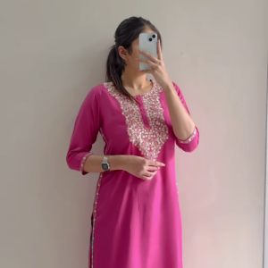 Embroidered Long Kurta – 7 Elegant Colors