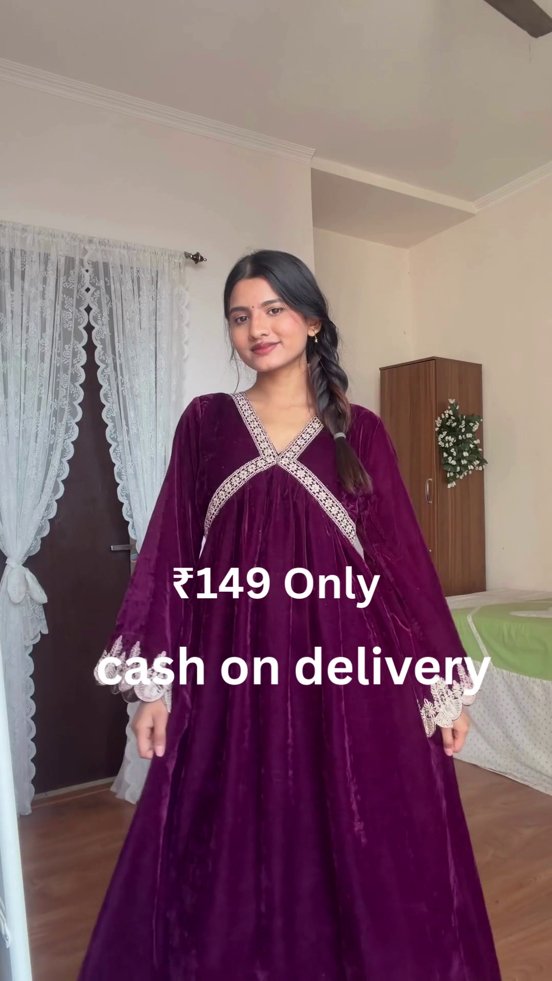 Elegant Black & White Embroidered Kurti Set – Just ₹149 | Cash on Delivery - Image 2