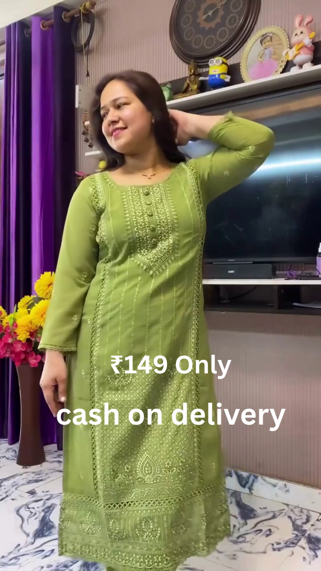 Elegant Green Ethnic Suit Set – Graceful Style at ₹149 | Cash on Delivery